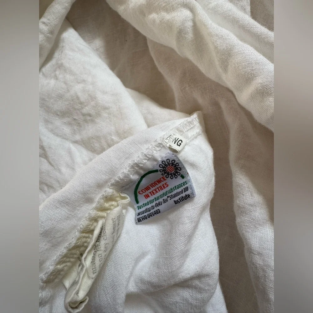 Dazed But Amazed White Linen King Sheet Set